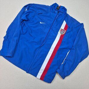 NIKE US Soccer National Team Training Jacket Sz XL 2002 World Cup Blue VINTAGE!!